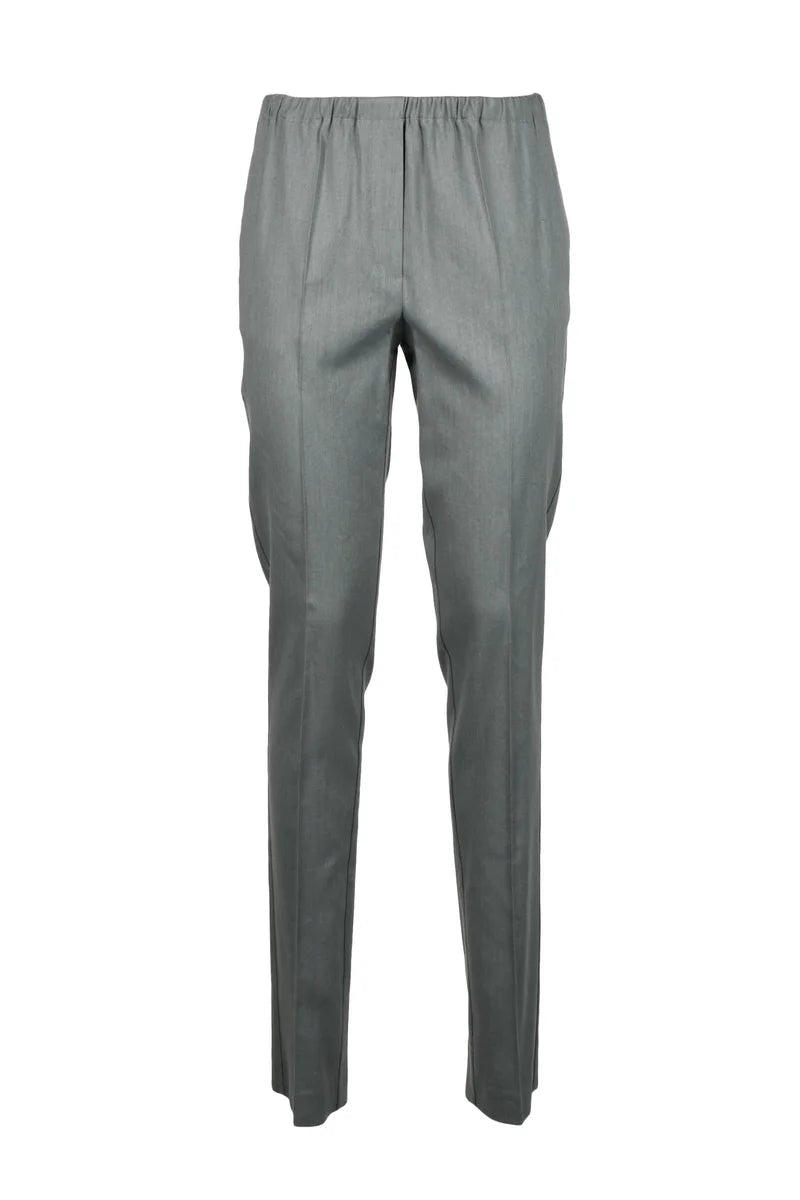 Linen Viscose Stretch Trousers - Grey