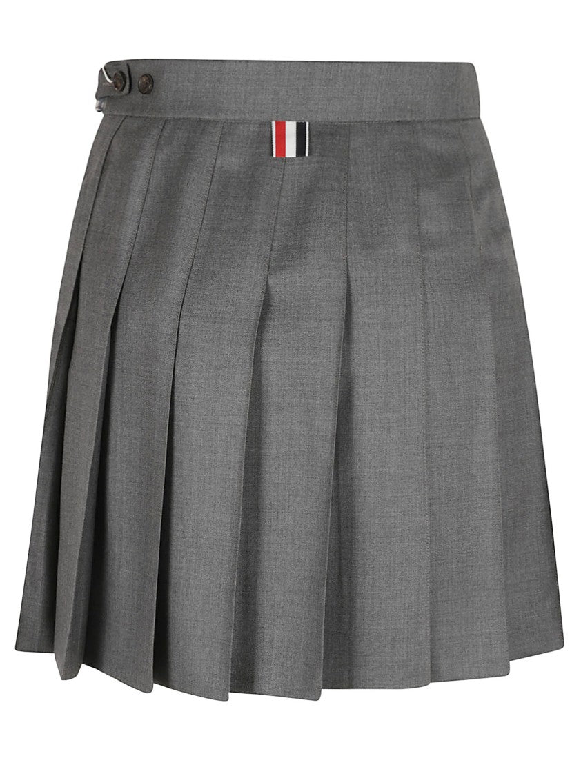 Pleated Tailored Skirt With Structured Waistband