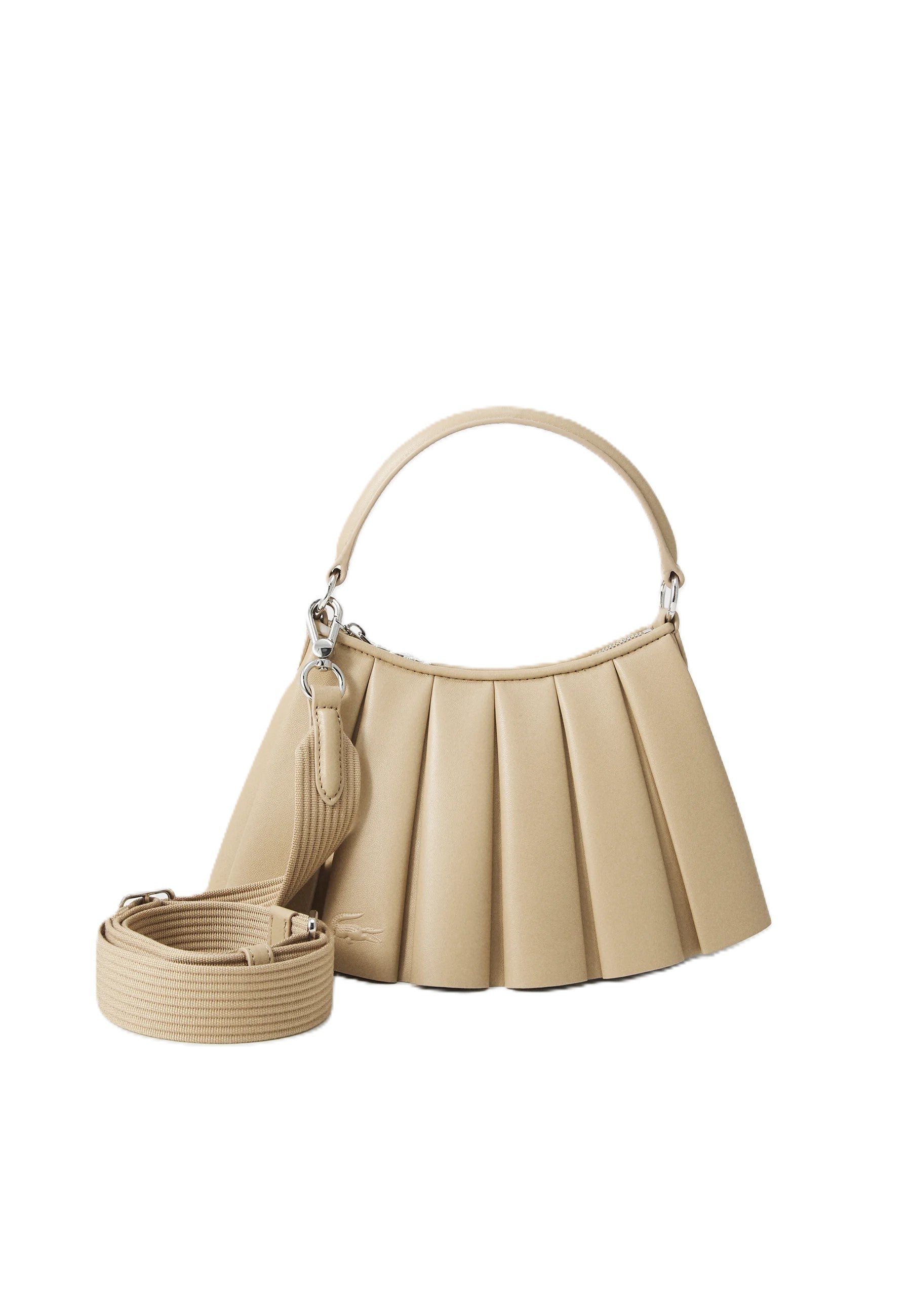 Beige Lenglen Leather Shoulder Bag