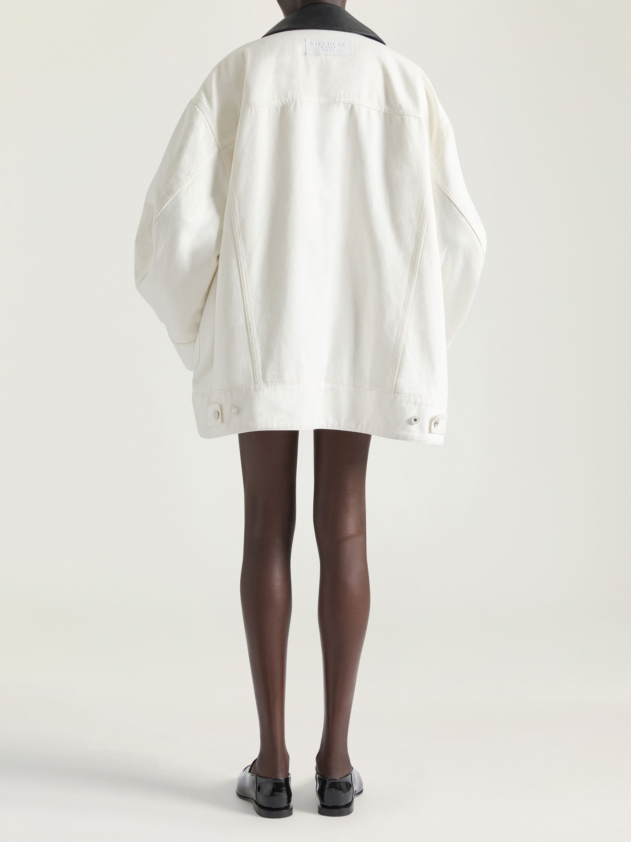 Denim Parka White Boxy Cotton Jacket