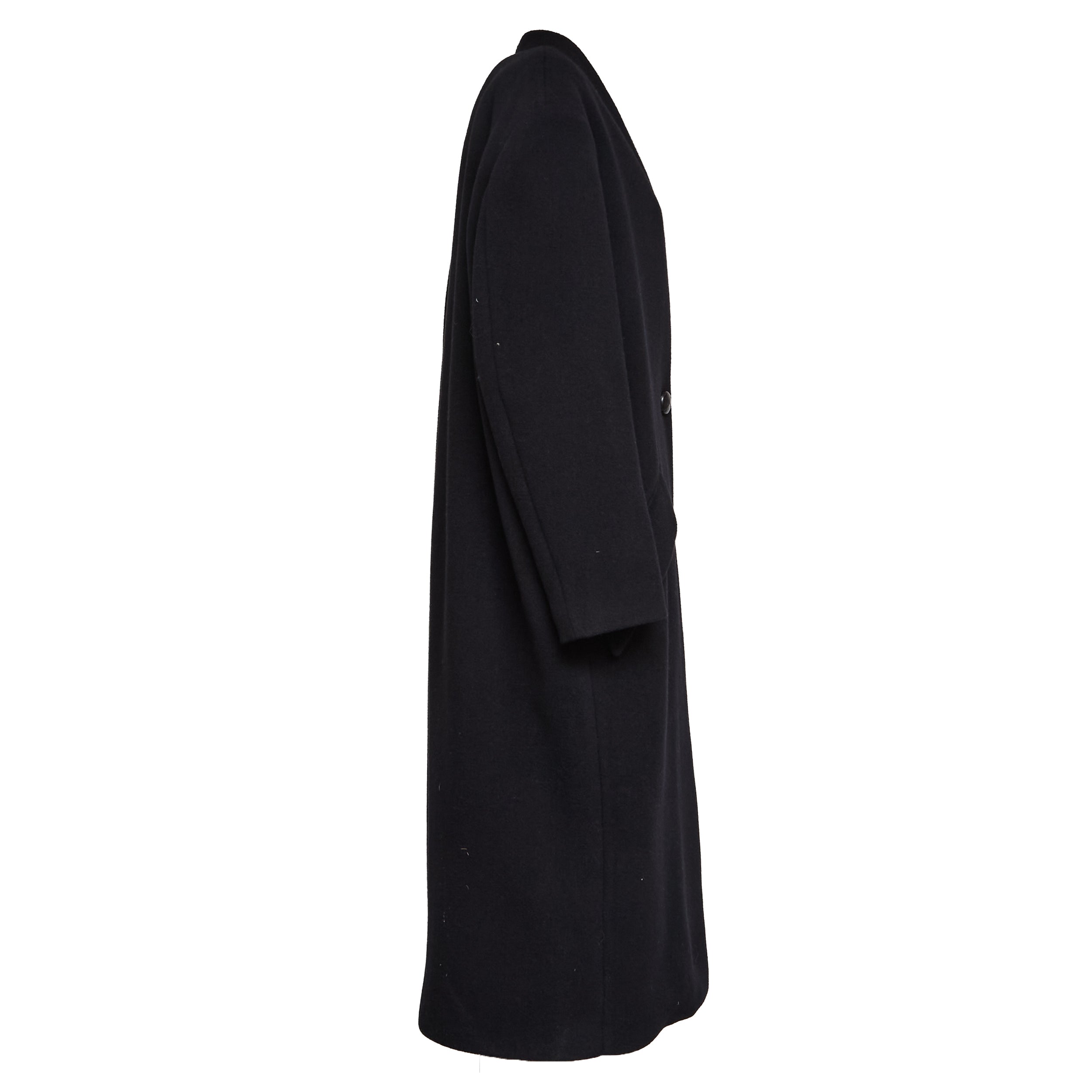 Oversized Black Wool Blend Long Coat