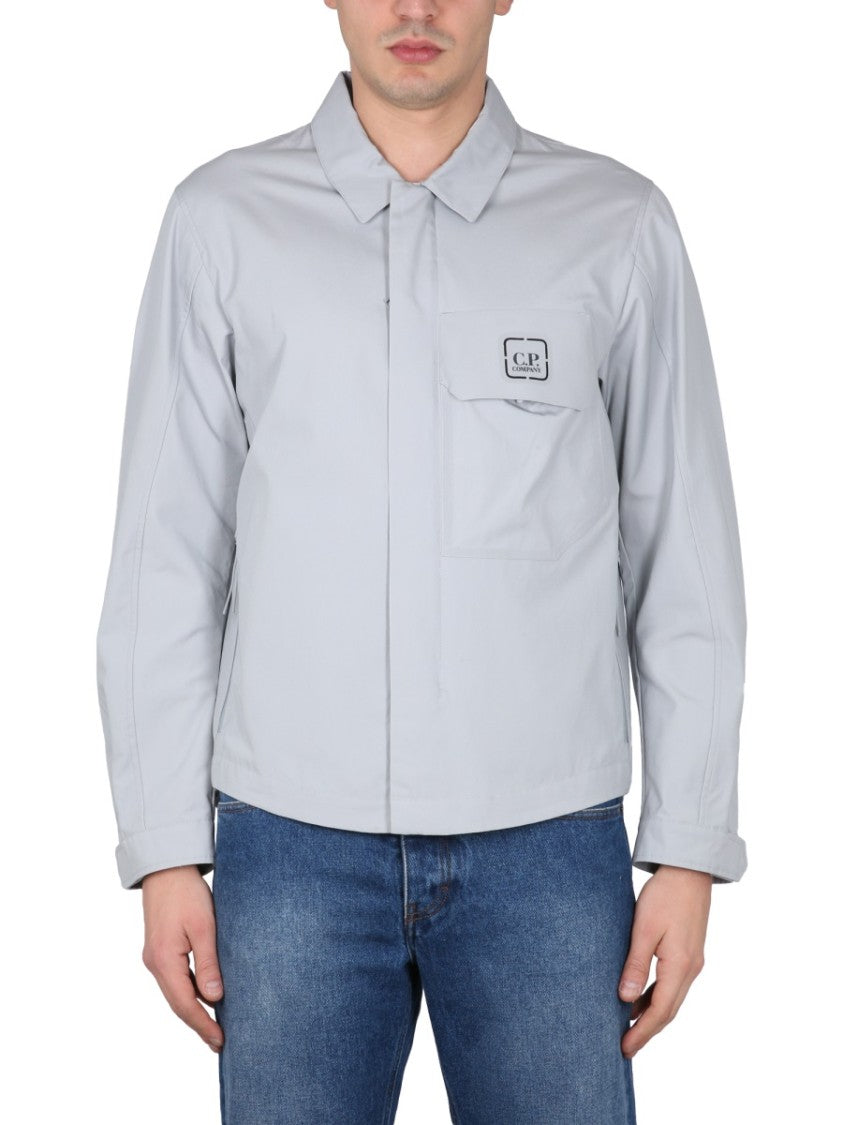Front Zip Shirt With Classic Collar And Logo Detail