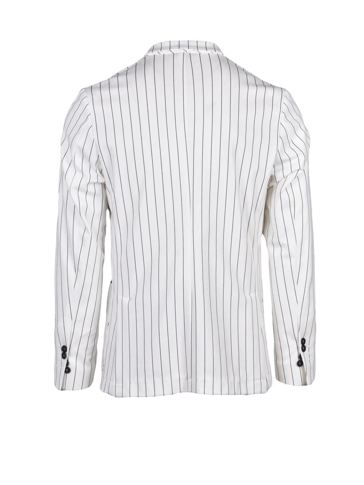 White Cotton Nylon Elastane Blazer Jacket