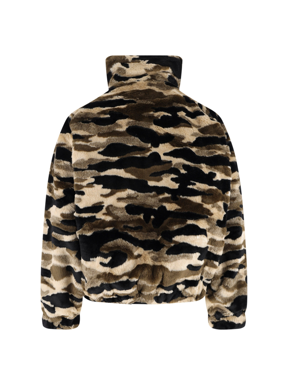 Multicolor Camo Faux Fur Relaxed Jacket