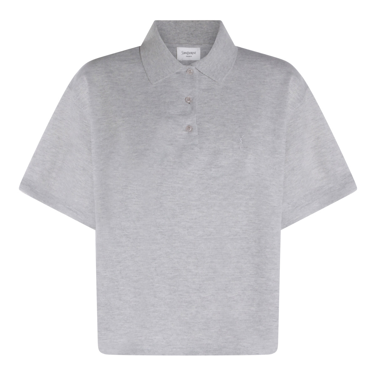 Grey Cotton Polo Shirt