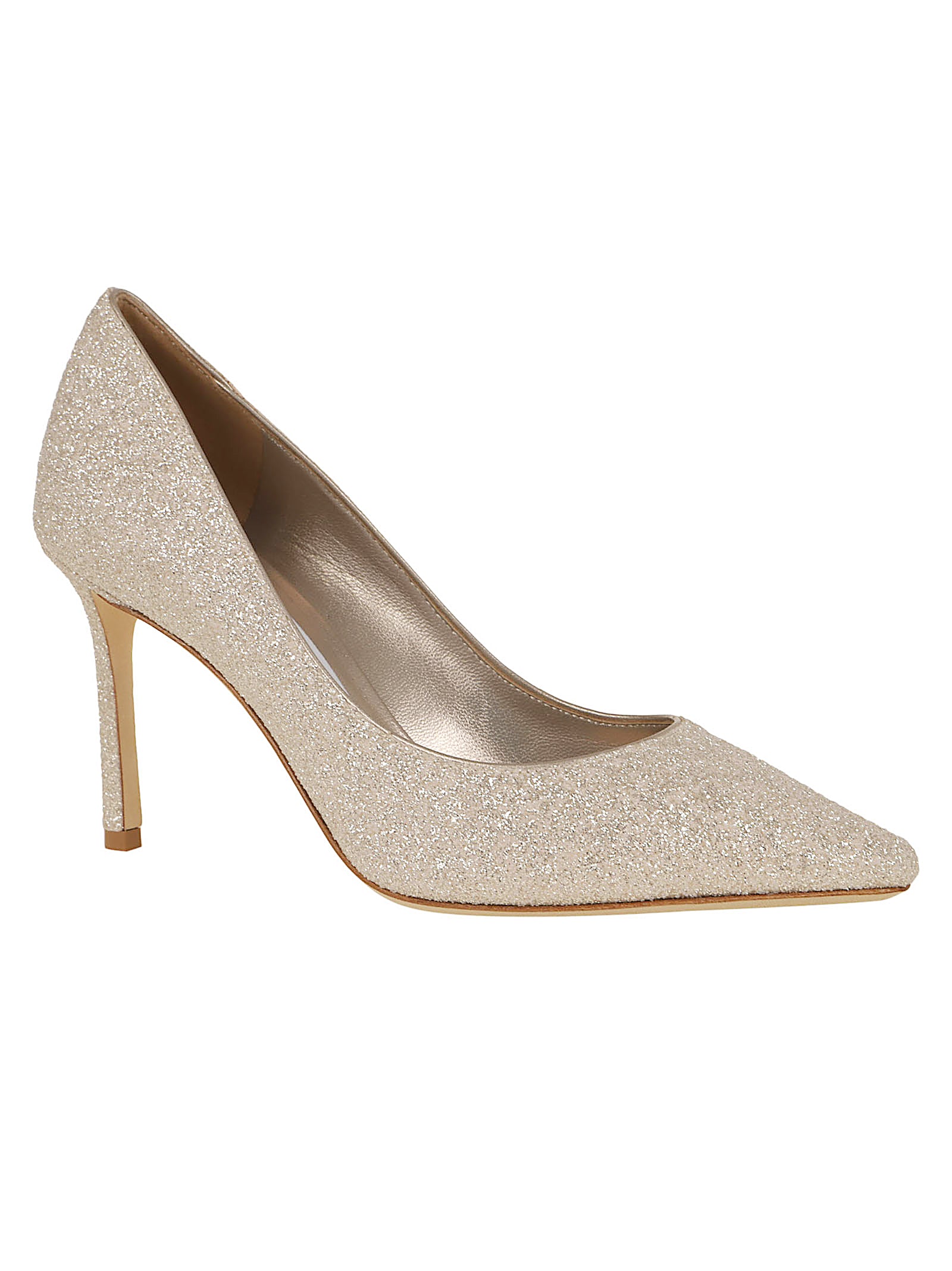 Glitter-Finish Pumps with Elegant Pointed Toe