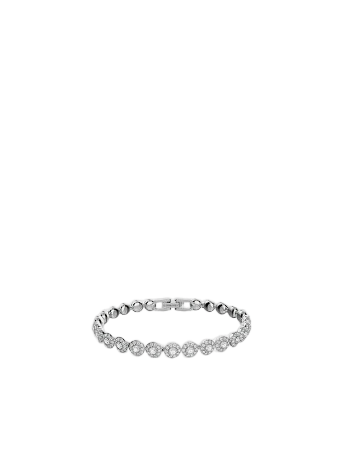 Oval-Cut Crystal Bracelet with Polished Silver Finish