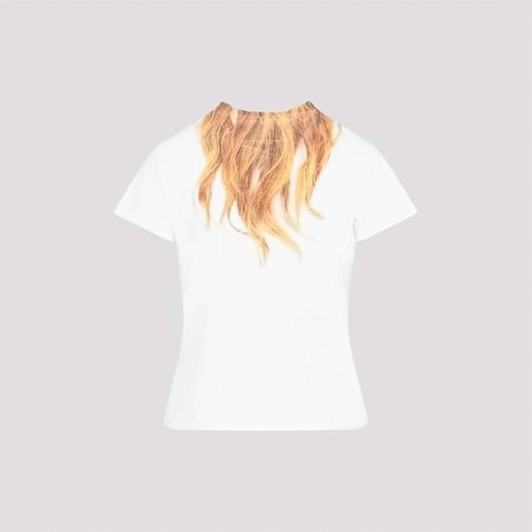 Crewneck T-Shirt With Unique Hair-Inspired Pattern