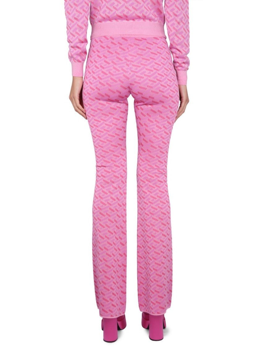 Jacquard Pants With Greek Print