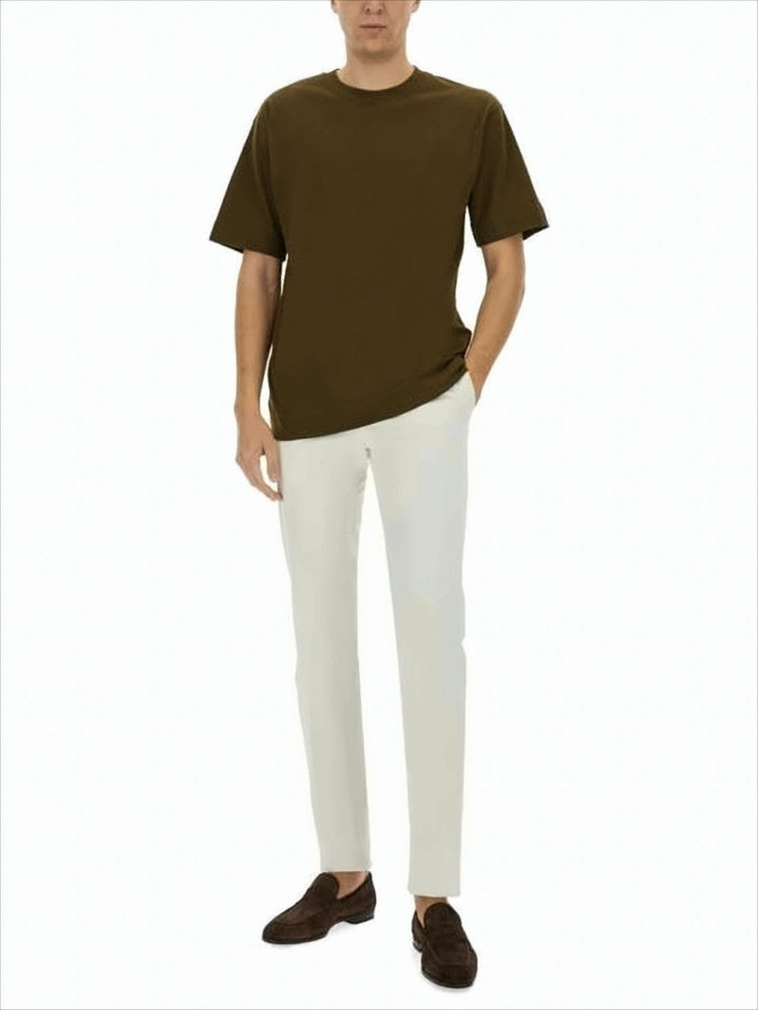 Tailored White Straight Pants with Mid-Rise Waist