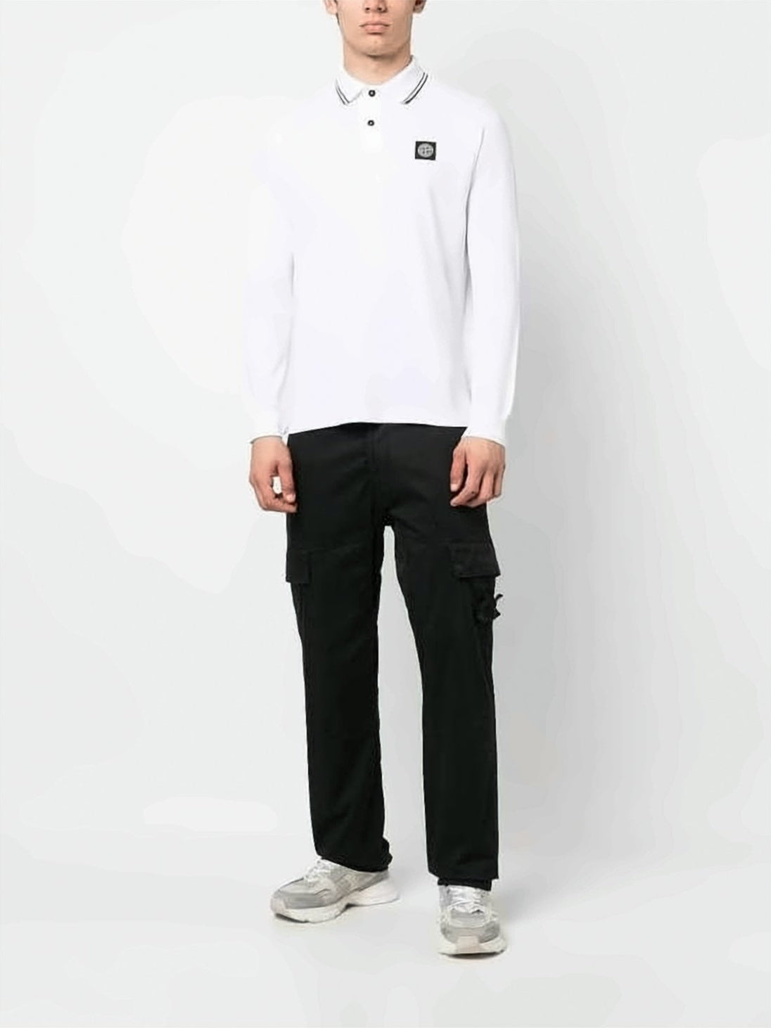 Long-Sleeve Polo Shirt with Classic Collar