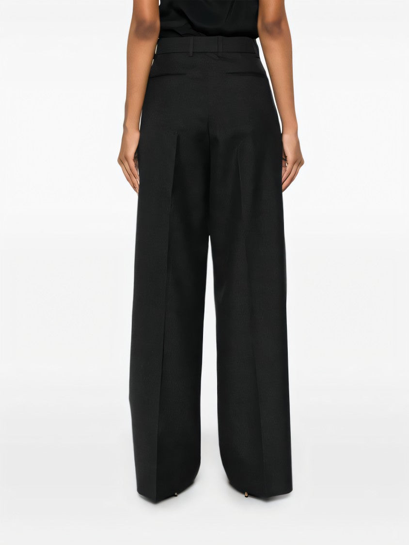 High-Waisted Tailored Suit Pants With Wide-Leg Silhouette
