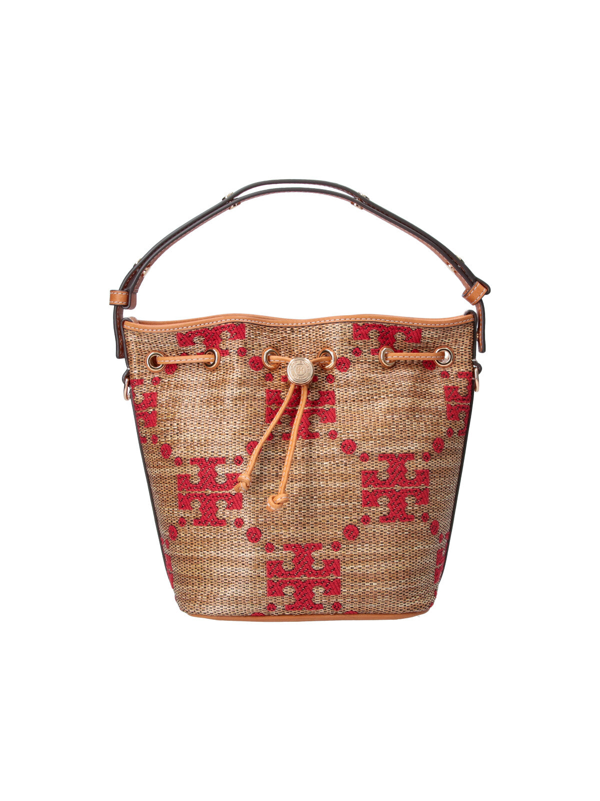 Brown T Monogram Fabric Bucket Bag