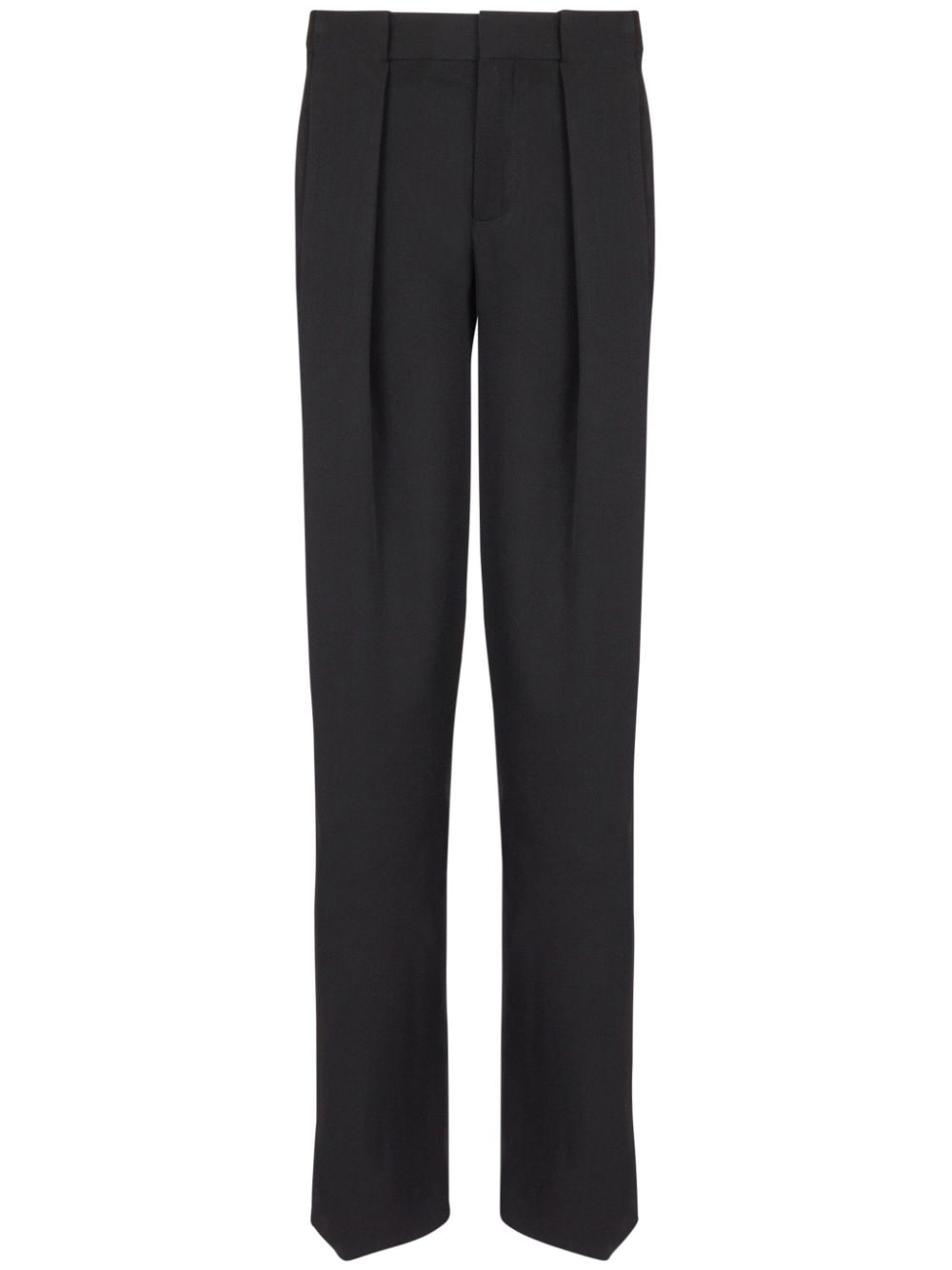 Mid-Rise Black Virgin Wool Trousers