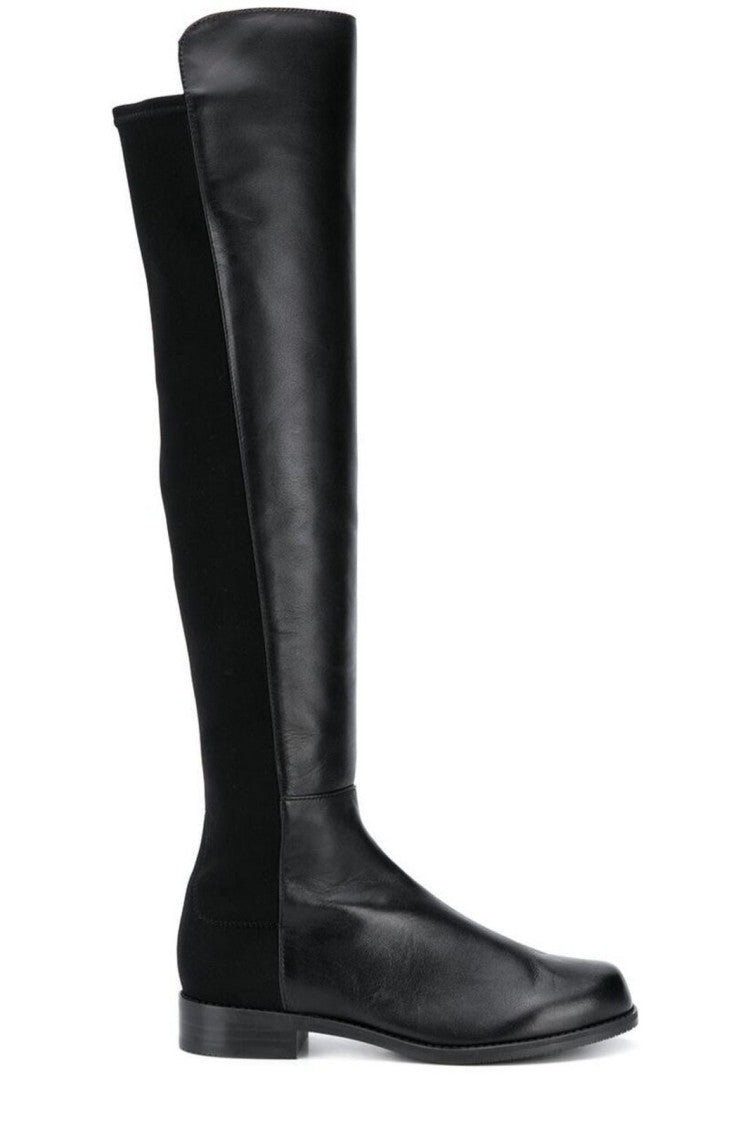 Tall Knee-High Boots with Textured Back Panel