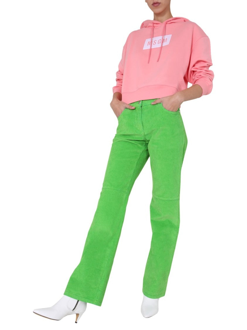 Cropped Boxy Hoodie With Drawstring