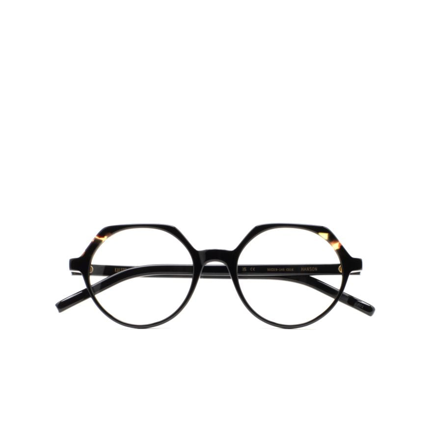Hanson Geometric Frame Eyeglasses with Tortoiseshell Accents