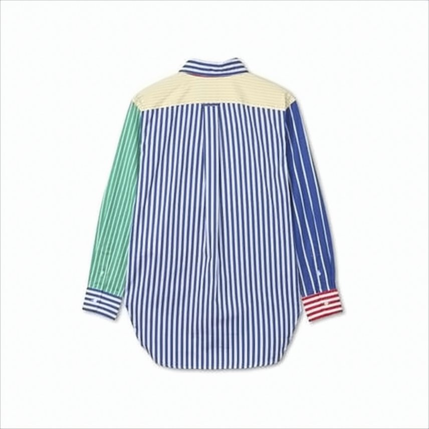 Bold Multi-Striped Button-up Shirt with Contrast Yoke