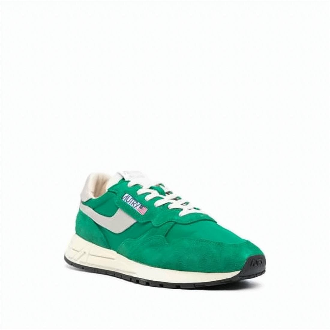 Zielone zamszowo-nylonowe sneakersy