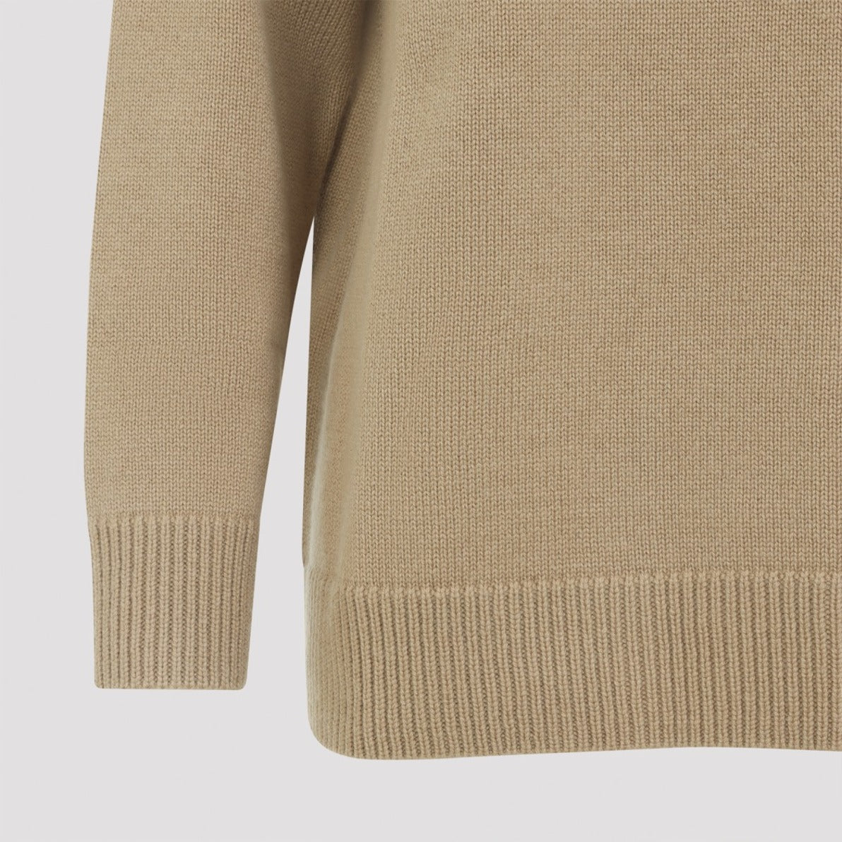Relaxed Fit Knit Sweater With Hood