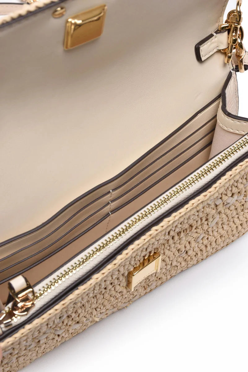 Britten Rafia Crochet Shoulder Bag - Beige