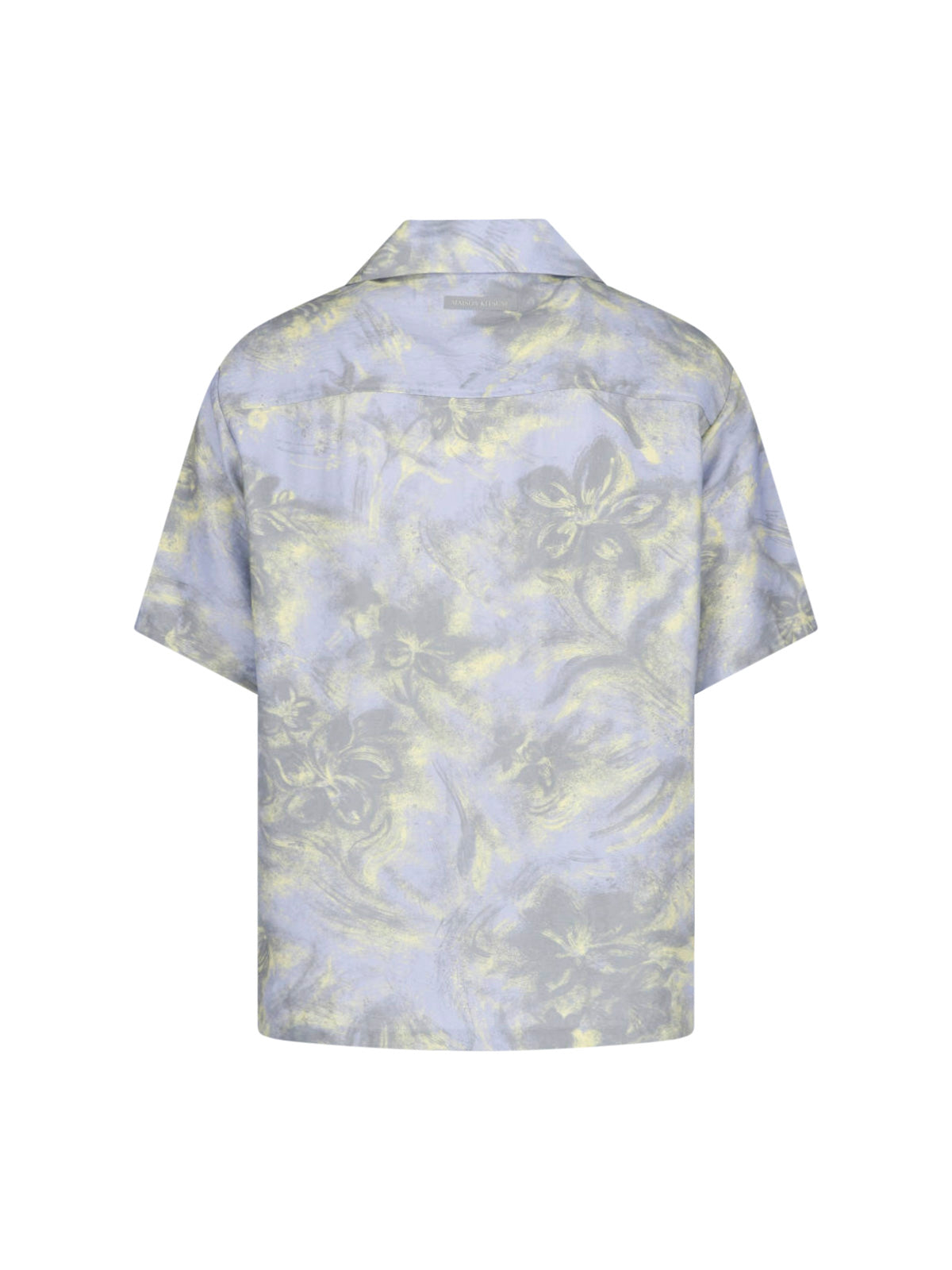 Azure Floral Print Cotton Camp Shirt
