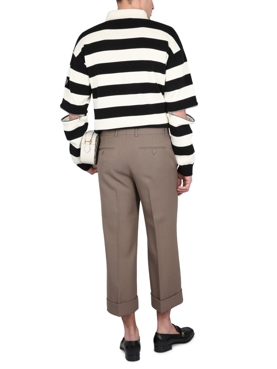Textured Gabardine Shorts with Covered Finish
