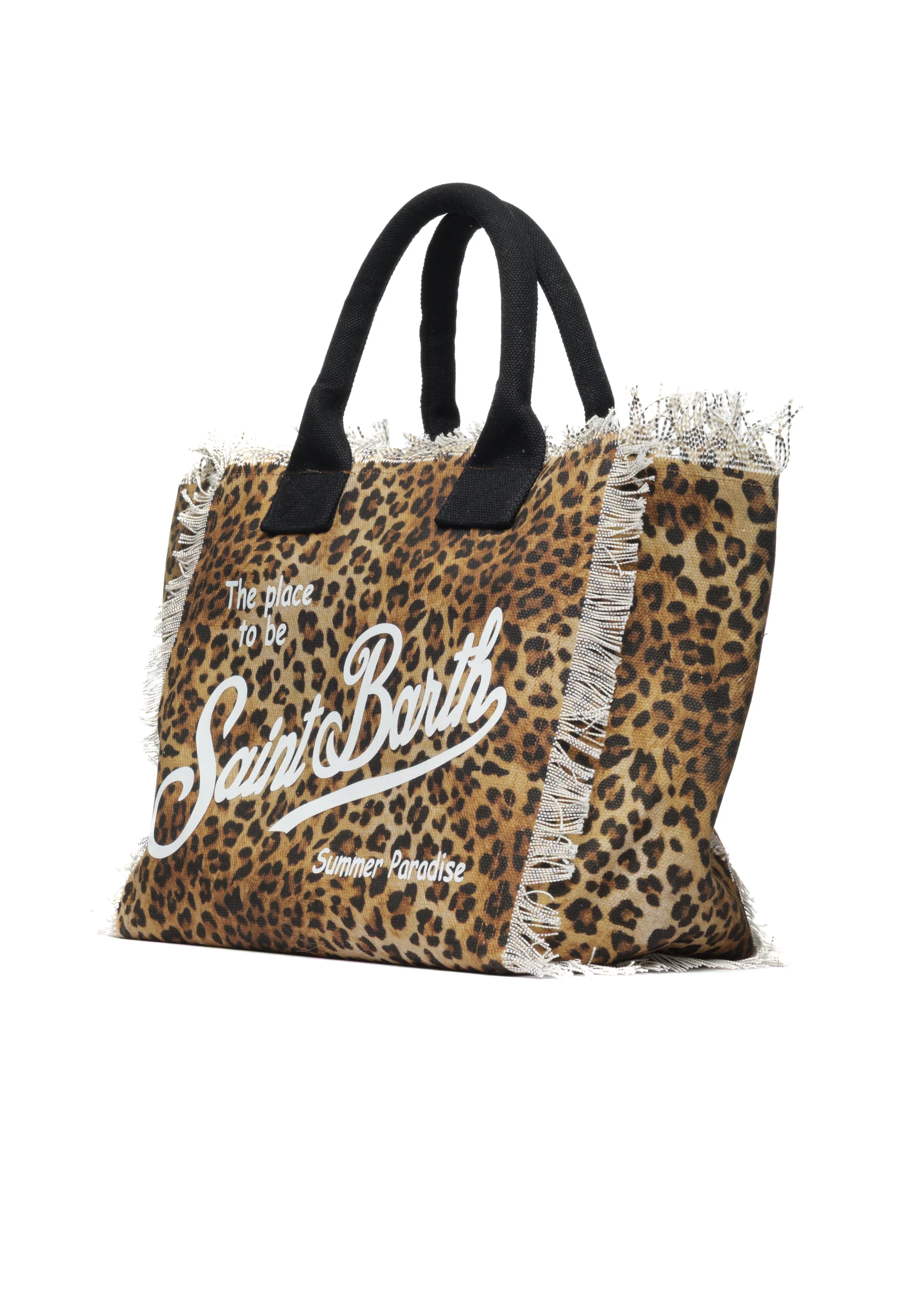 Rectangular Tote Bag with Leopard Print