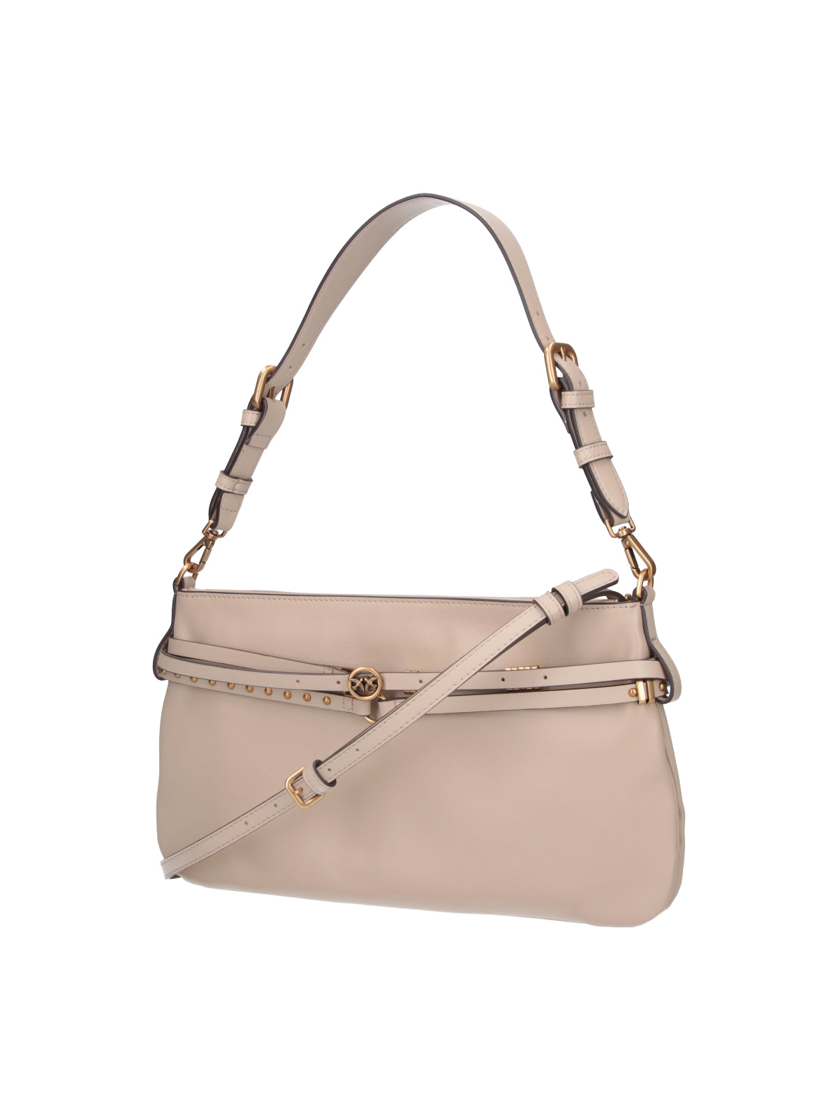 Beige Medium Belt Shoulder Bag