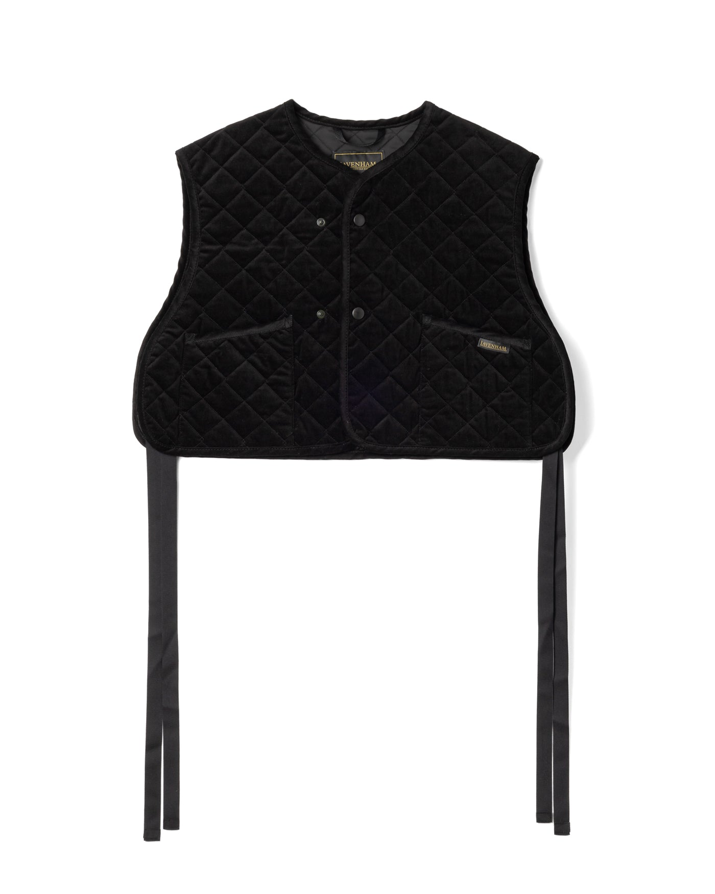 A-Line Cropped Velvet Quilted Gilet