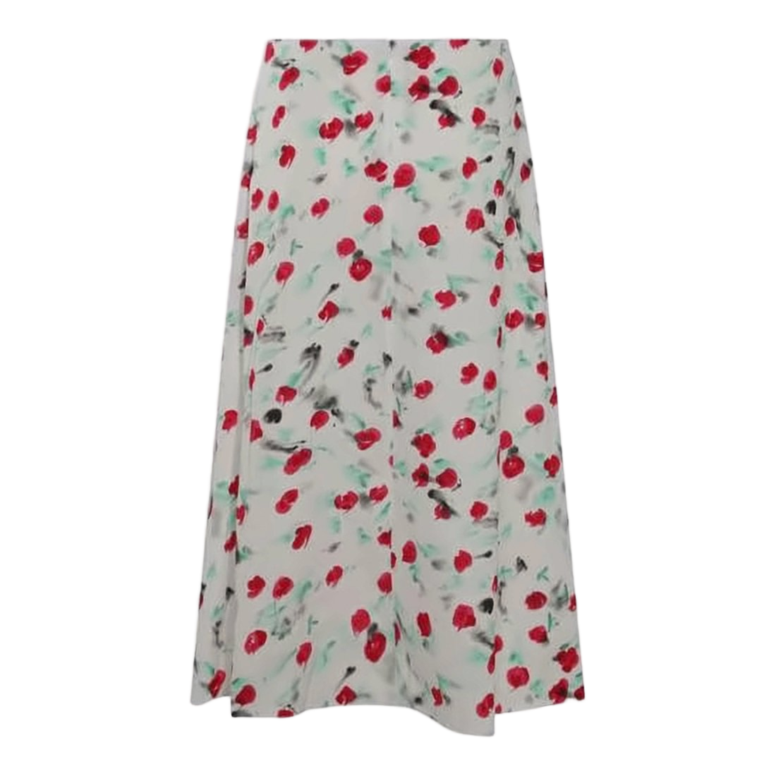 Flowing Midi Skirt with Artistic Floral Print