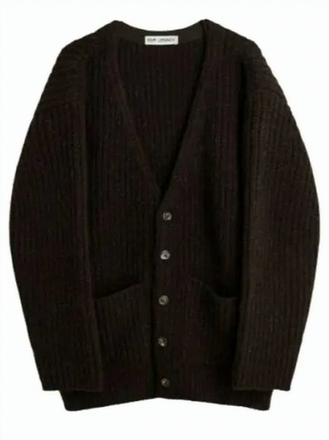 Knit Cardigan with Deep V-Neck