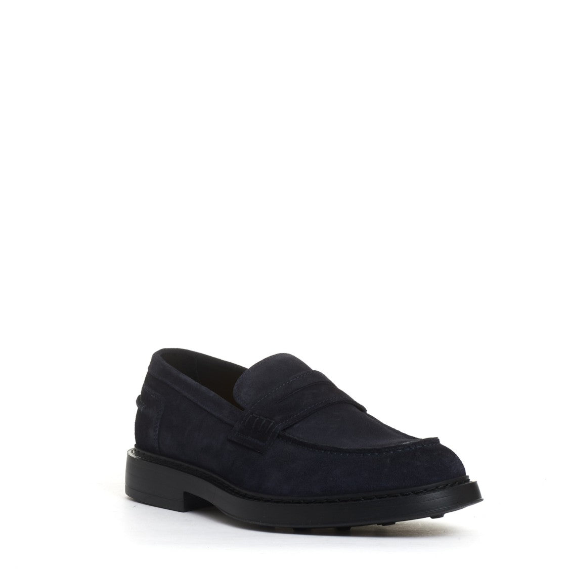 Blue Suede Moccasin With Rubber Sole