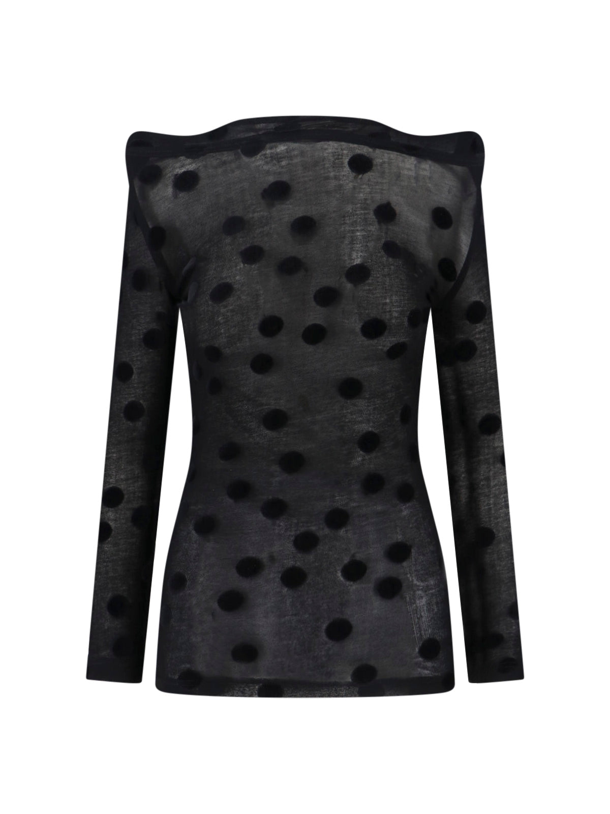 Black Polka Dot Cotton Top