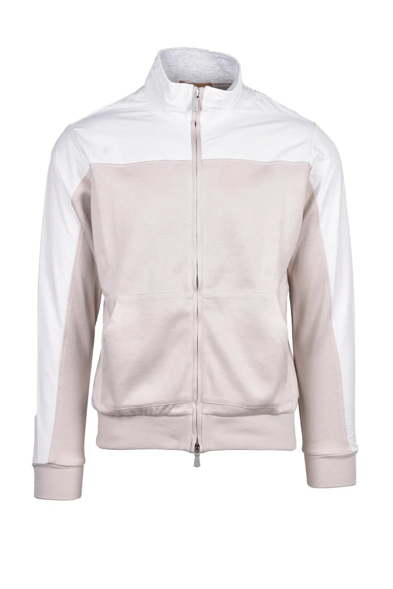Zip Sweatshirt - White/Beige