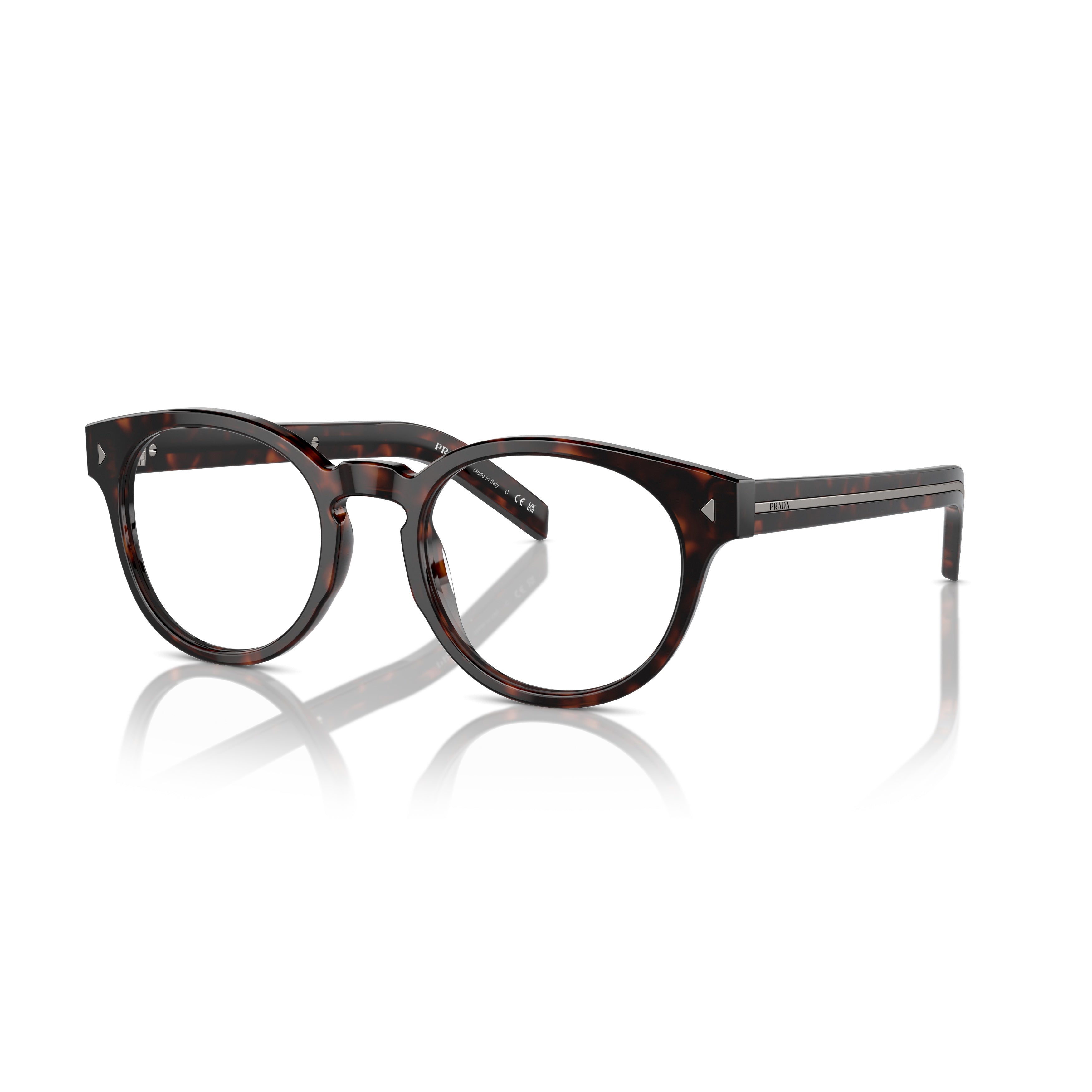 0pr A14v Round Tortoiseshell Acetate Eyeglasses
