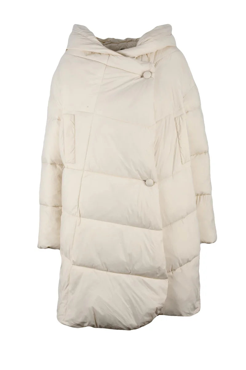 Long Down Jacket - White