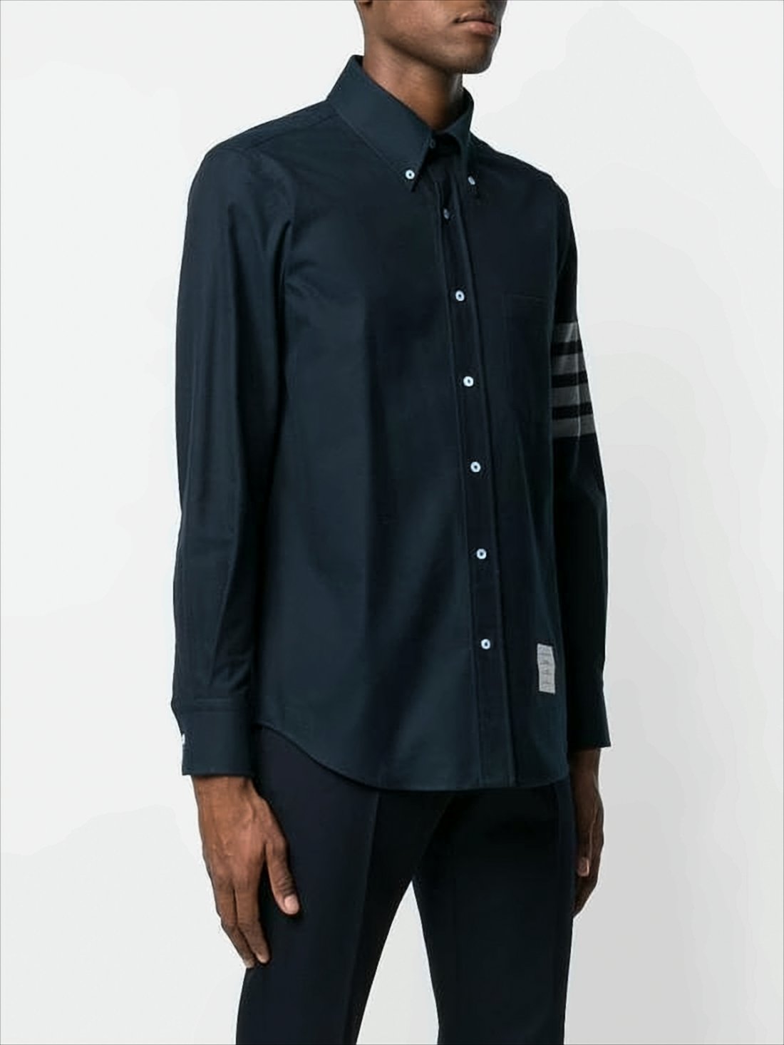 Structured Long-Sleeve Button-Down Shirt