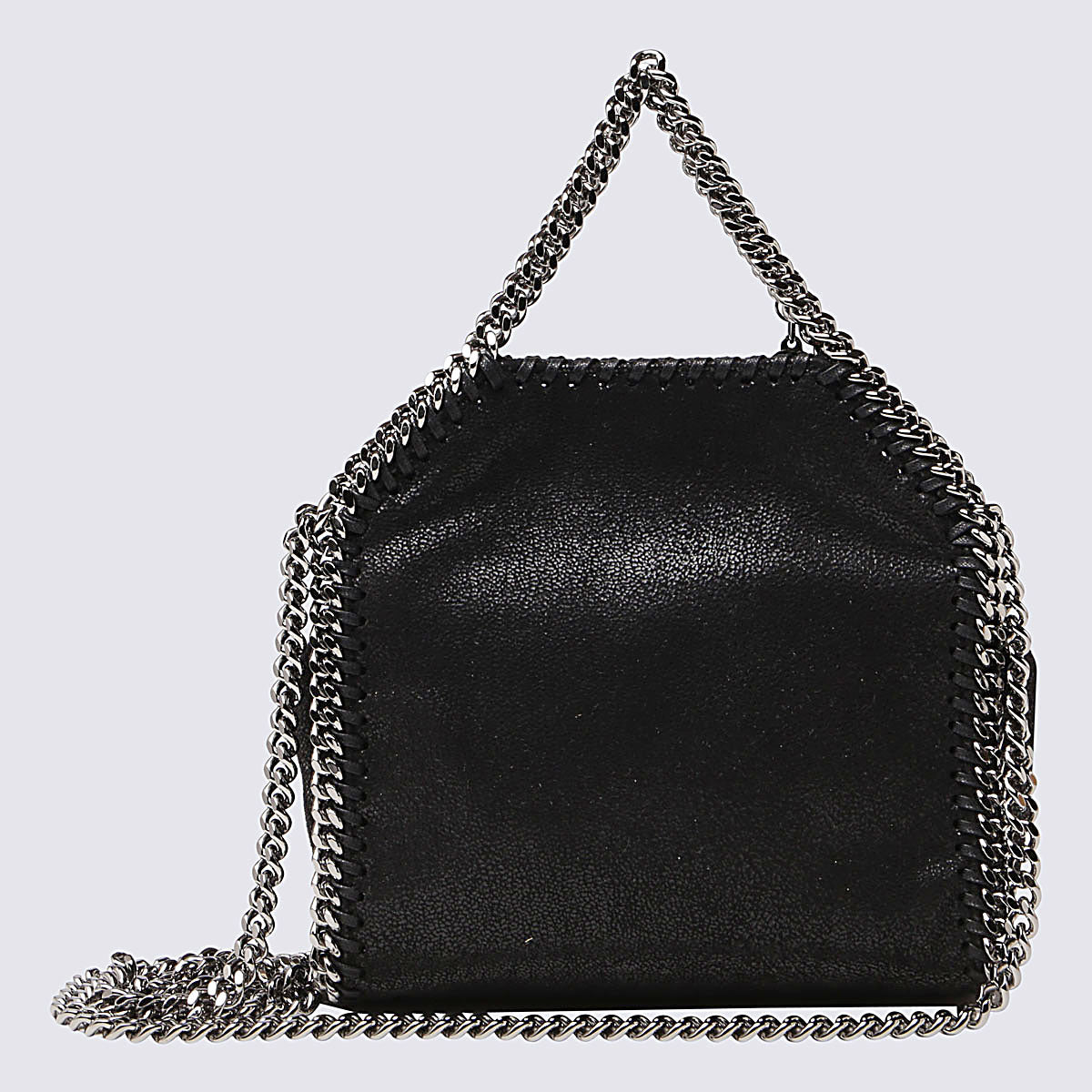 Black Faux Leather Tiny Falabella Tote