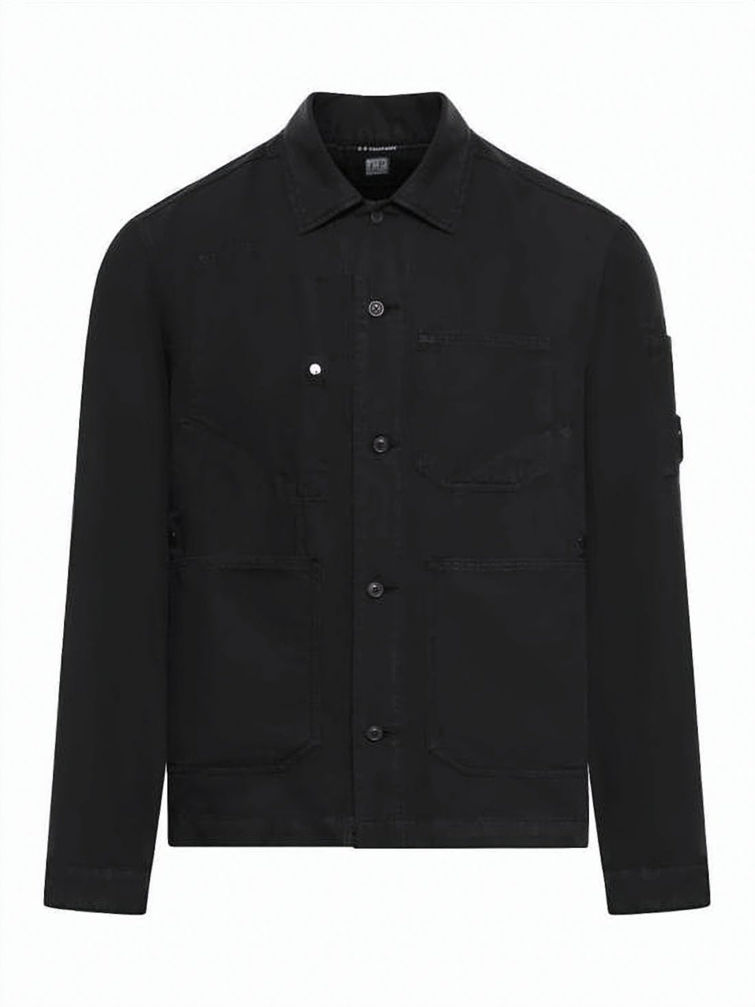 Black Long-Sleeve Shirt with Classic Collar