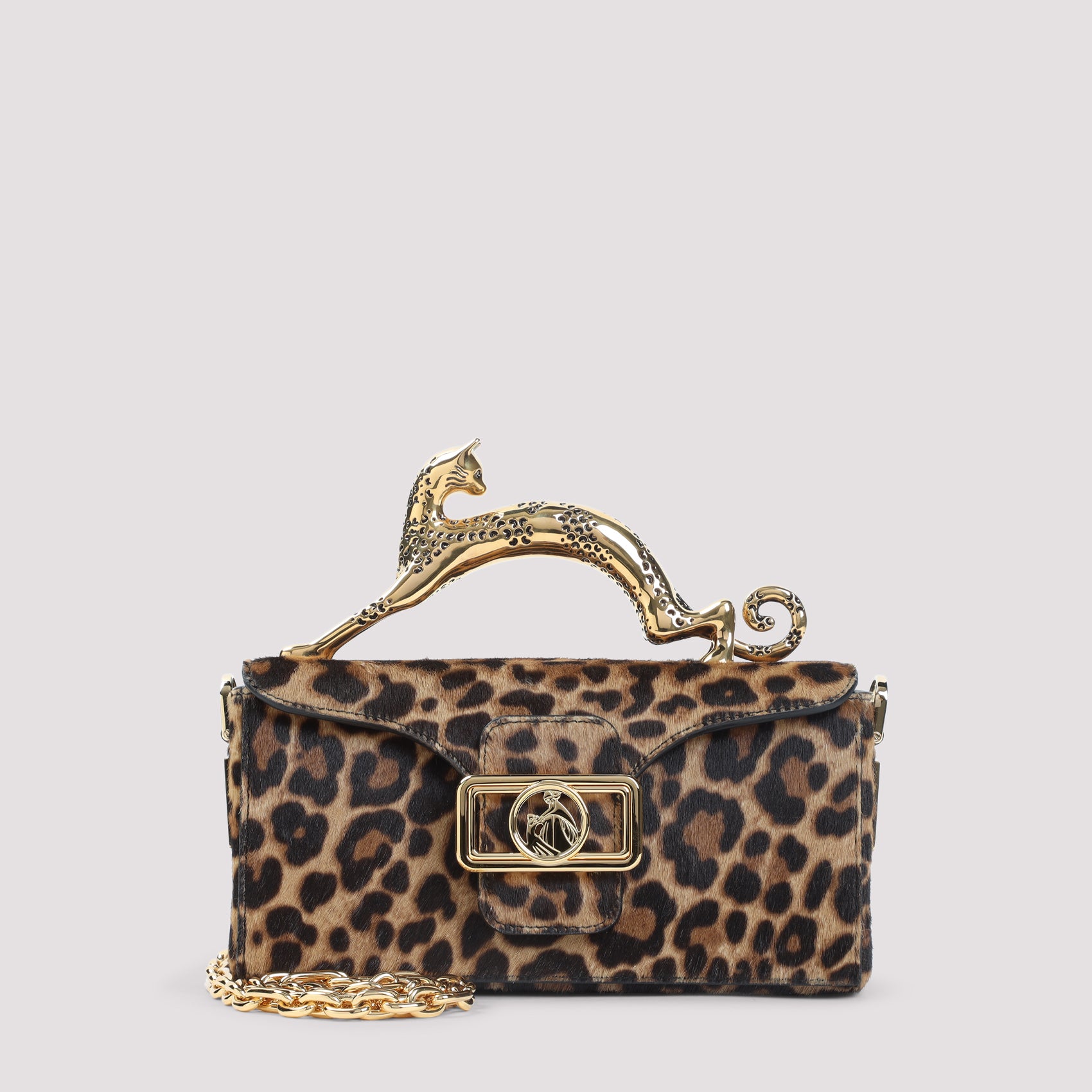 Rectangular Handbag With Bold Leopard Print