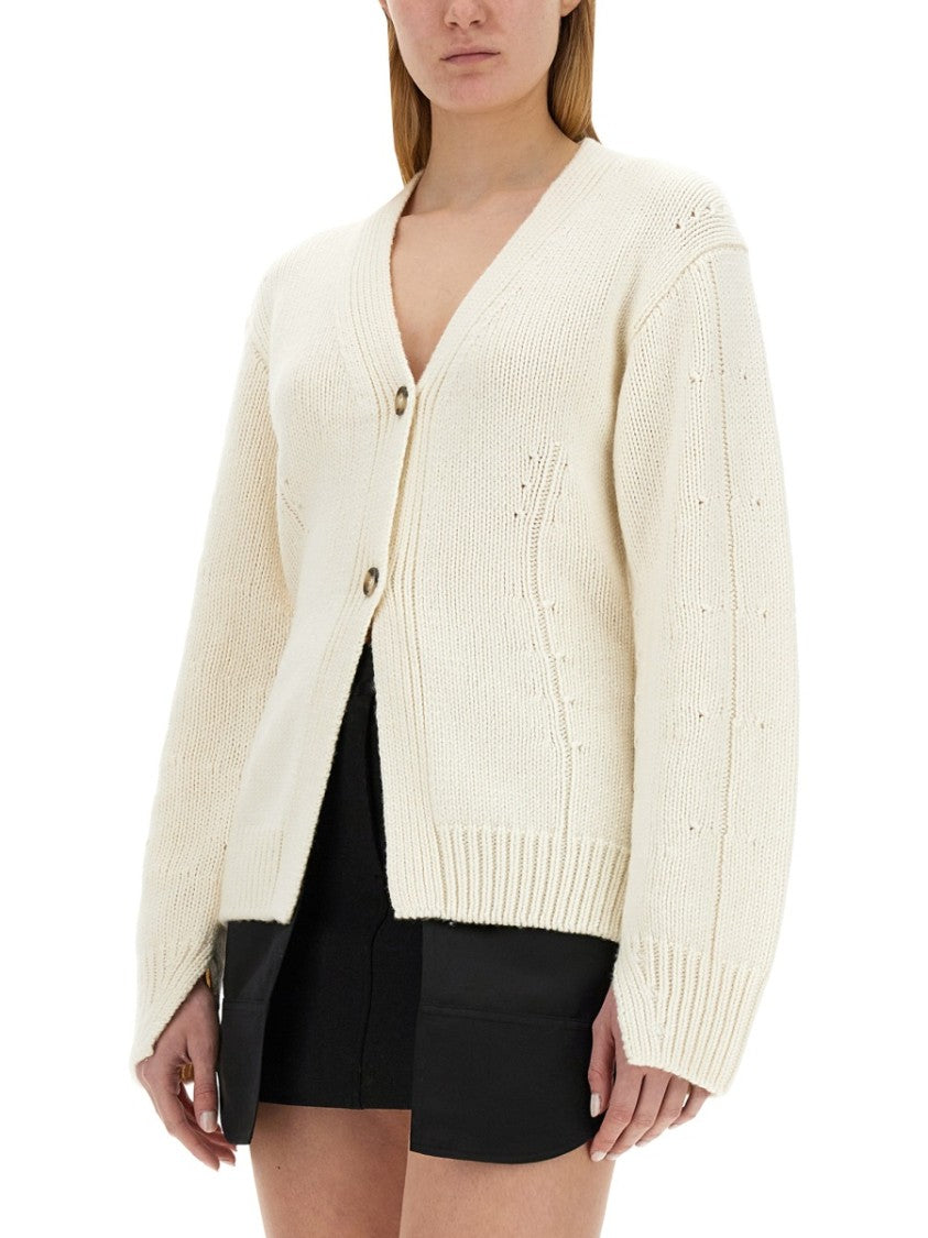 Tailored Cardigan With Deep V-Neckline