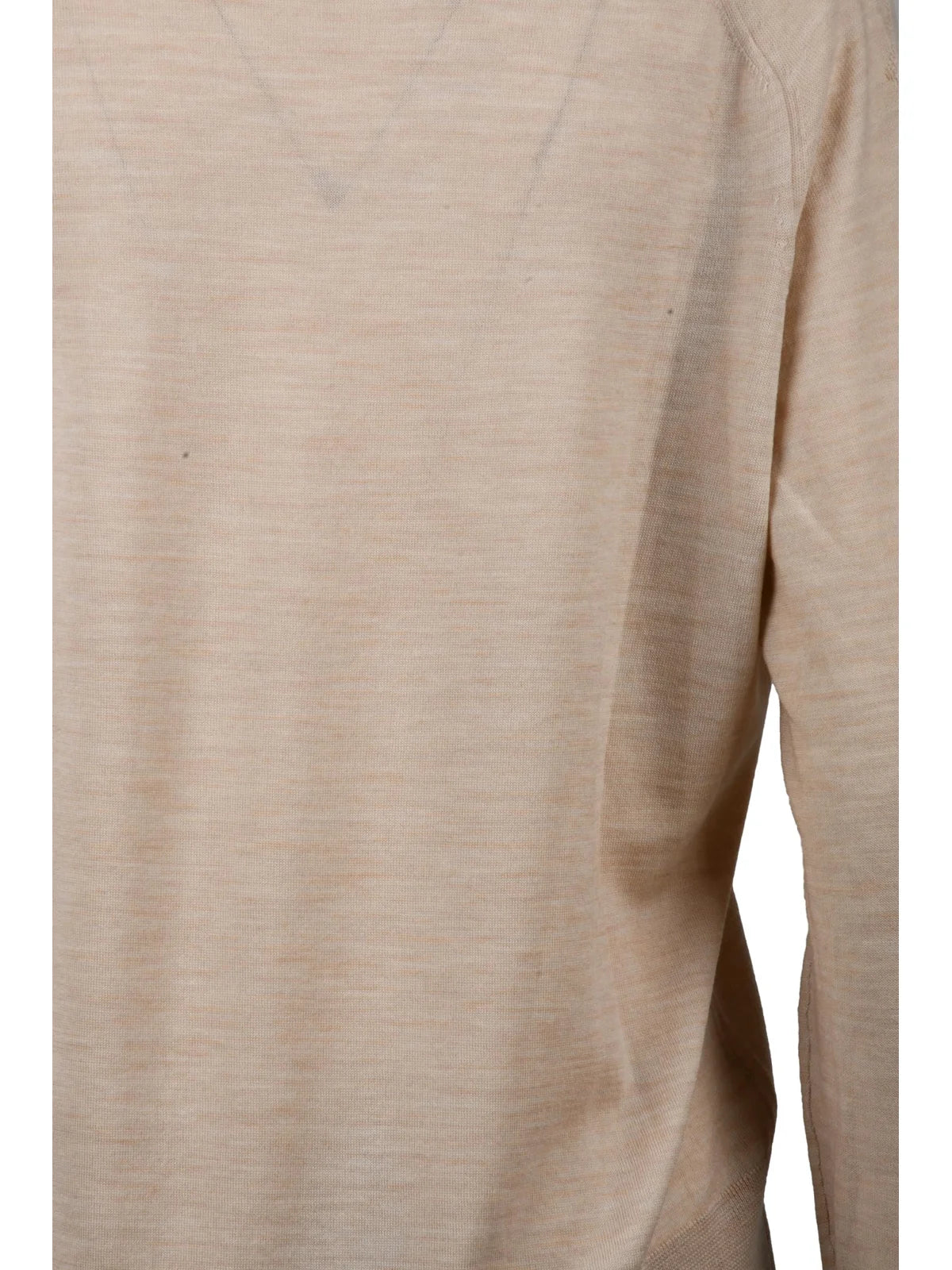 Beige V-Neck' Wool Sweater