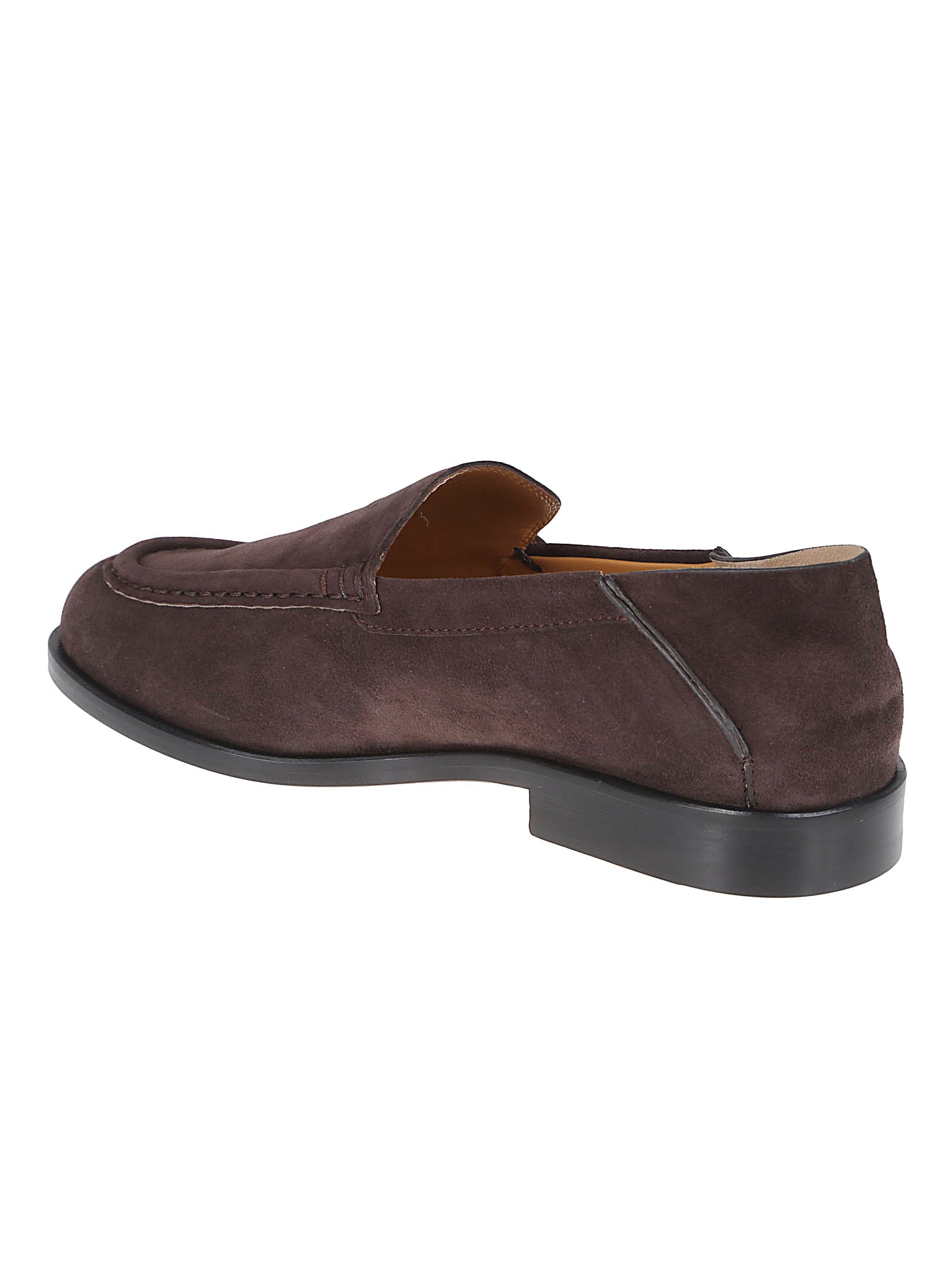 Flat Suede Shoes with Rounded Toe and Sleek Finish