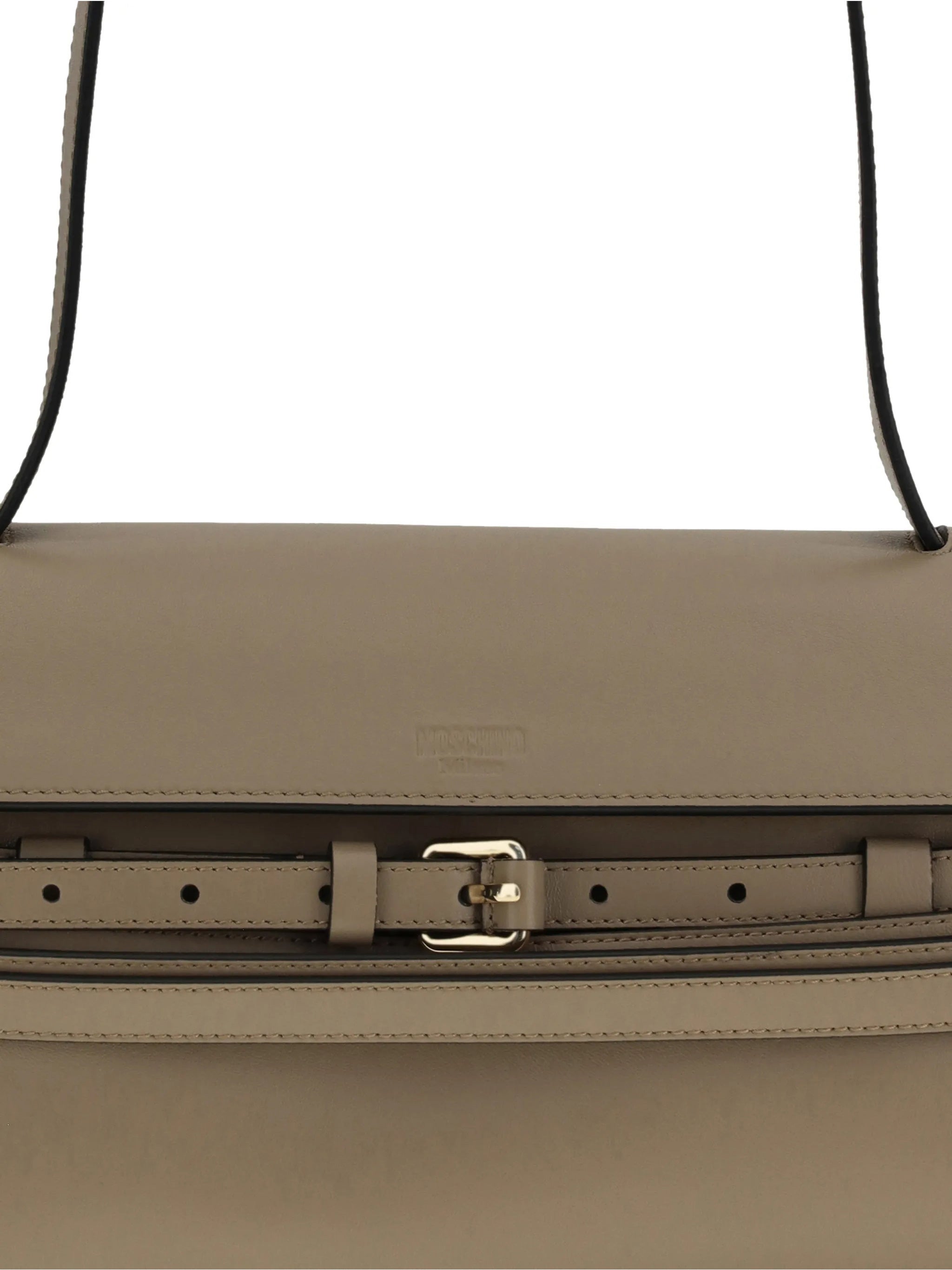 Elongated Nappa Leather Handbag With Belt Detail