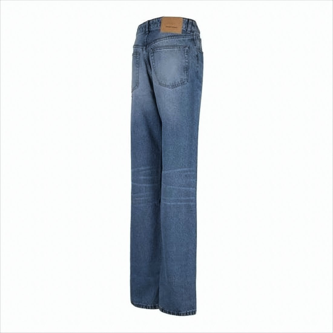 Mid-Blue Straight-Leg Denim Pants