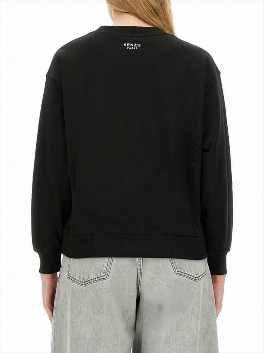Relaxed Fit Black Long-Sleeve Top With Embroidered Detail