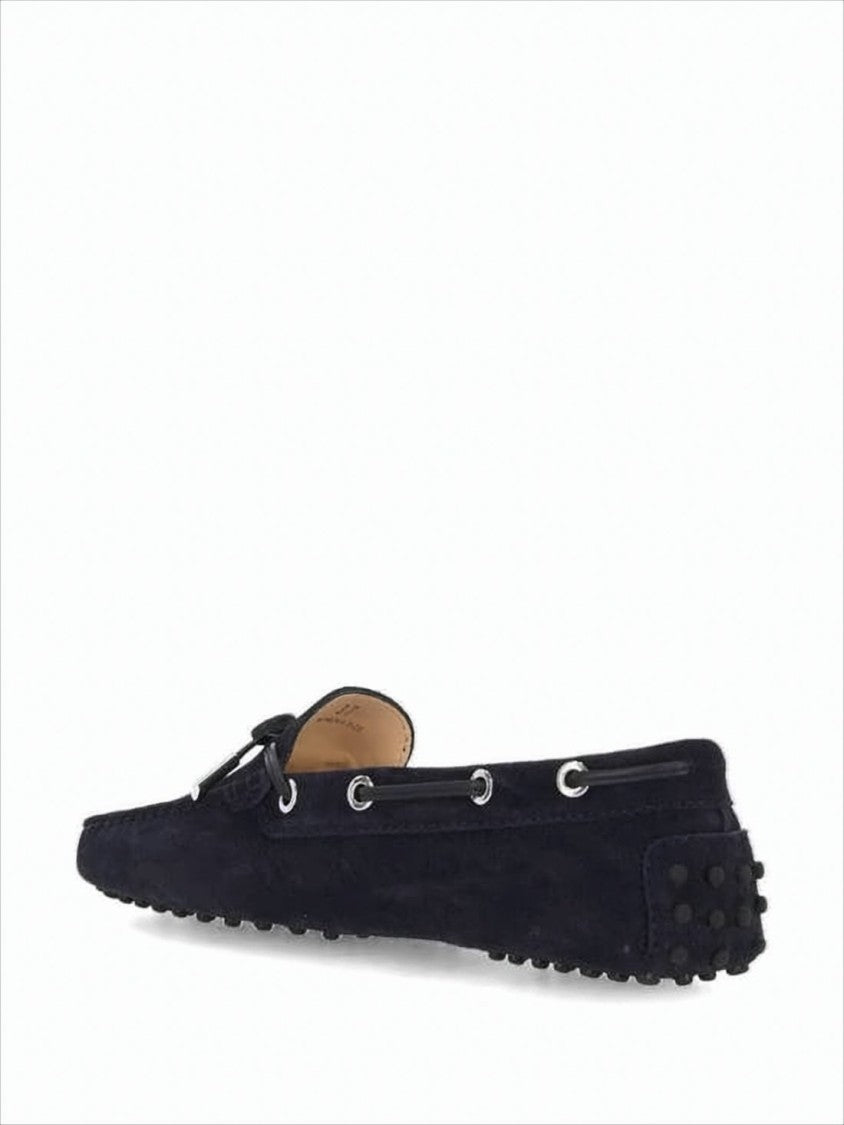 Moccasin-Inspired Suede Loafers with Bow Detail