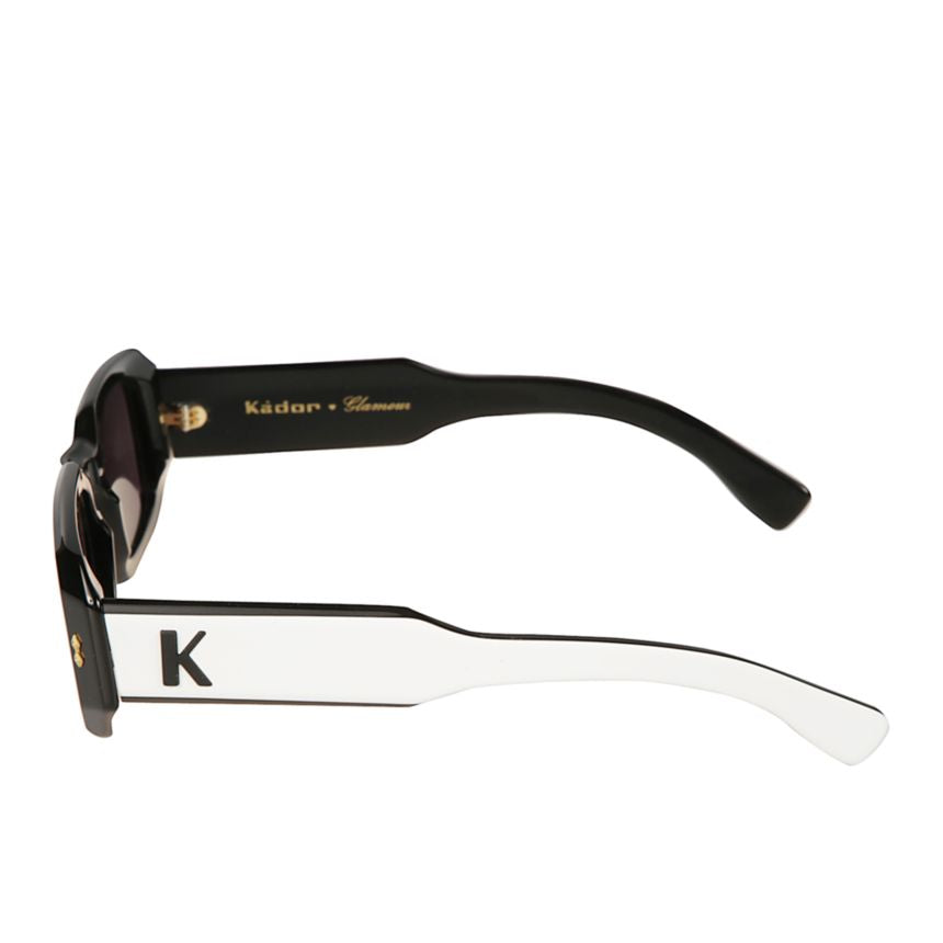 Klarissa Glamour Rectangular Black and White Frame Sunglasses