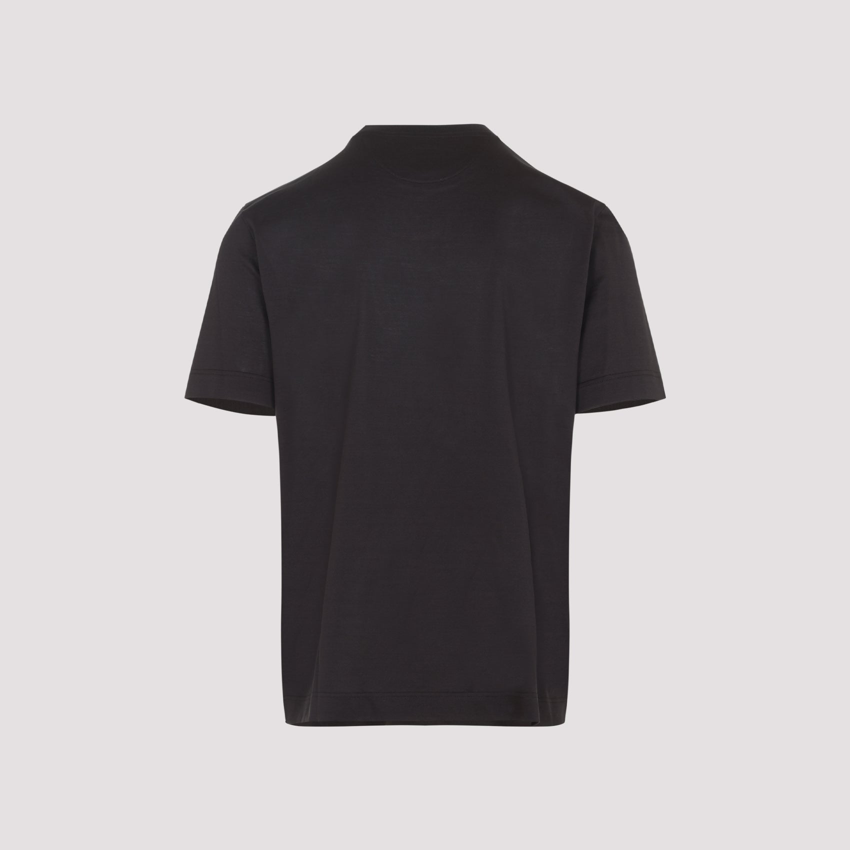 Classic Fit Black T-Shirt With Multicolored Striped Detailing